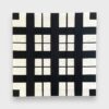 Tableau en cordes géométrique noir et blanc, décoration murale zen et minimaliste.