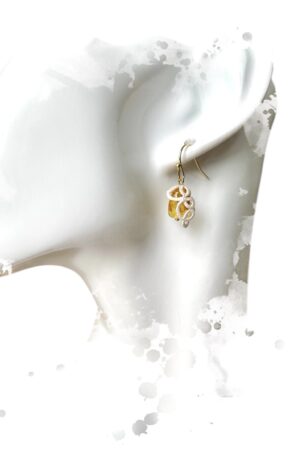 Boucles d'oreilles Honey - Ambre piedbald naturel